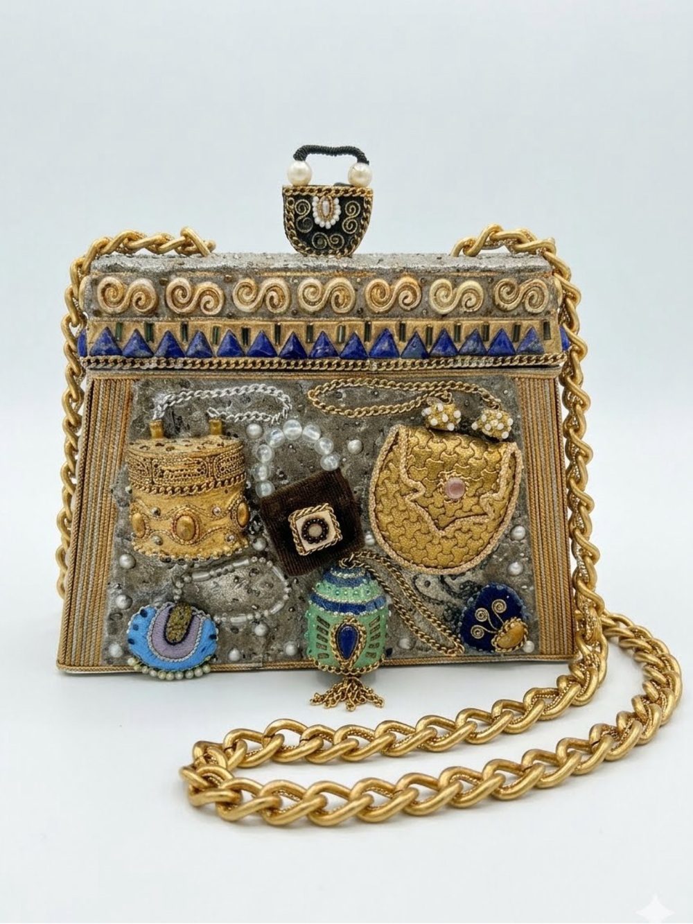 RARE VINTAGE MARY FRANCES “BAROQUE CHARM” BEADED NOVELTY BAG